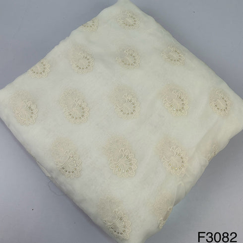 Dyeable Thread Sequins Embroidered Georgette Fabric-F3082